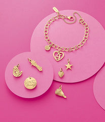 James Avery 14k Gold Heart Script Initial Charm