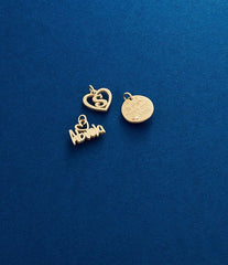James Avery 14k Gold Heart Script Initial Charm