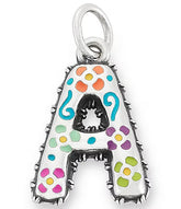 James Avery Enamel Consuela Floral Initial Charm