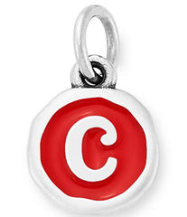 James Avery Red Enamel Initial Charm