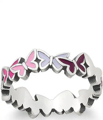 James Avery Enamel Connected Butterflies Band Ring