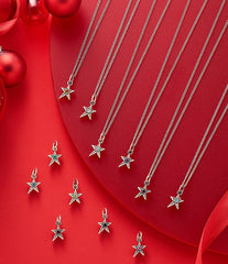 James Avery April Birthstone Lab Created White Sapphire Shining Star Charm