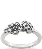 James Avery Ladybug and Flower Band Ring