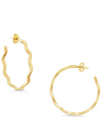 James Avery 14k Gold Squiggle Hoop Earrings