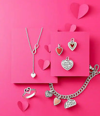 James Avery Sterling Silver Petite Floral Heart Charm