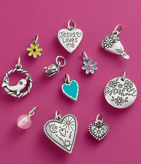 James Avery Sterling Silver Petite Floral Heart Charm