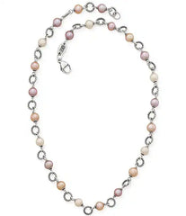James Avery Twisted Wire Link Necklace with Multi-Colored Cultured Pearls