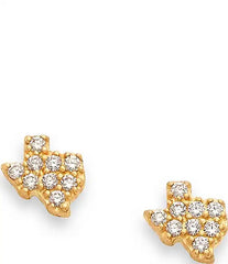 James Avery 14K Gold Delicate Pave Diamond Texas Stud Earrings
