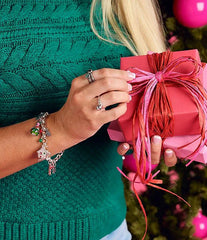 James Avery Enamel Christmas Cowboy Boot Art Glass Charm