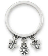 James Avery Daisy and Butterflies Dangle Band Ring