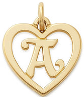 James Avery 14k Gold Heart Script Initial Charm