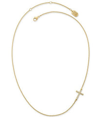 James Avery 14K Gold Delicate Pave Diamond Horizon Cross Necklace