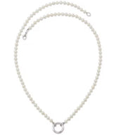 James Avery Cultured Pearl Changeable Sterling Silver Charm Holder Short Pendant Necklace