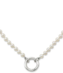 James Avery Cultured Pearl Changeable Sterling Silver Charm Holder Short Pendant Necklace