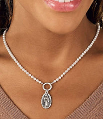 James Avery Cultured Pearl Changeable Sterling Silver Charm Holder Short Pendant Necklace