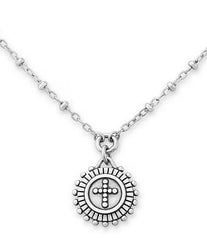 James Avery Delicate Beaded Cross Medallion Short Pendant Necklace