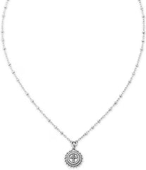 James Avery Delicate Beaded Cross Medallion Short Pendant Necklace