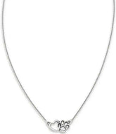 James Avery Sterling Silver Furry Friends Heart Short Pendant Necklace