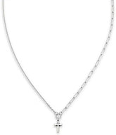 James Avery Sterling Silver Paired Chains Cross Short Pendant Necklace