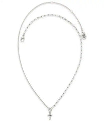 James Avery Sterling Silver Paired Chains Cross Short Pendant Necklace