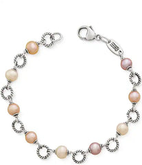 James Avery Twisted Wire Link Bracelet with Multi-Colored Cultured Pearls