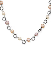 James Avery Twisted Wire Link Necklace with Cultured Pearls