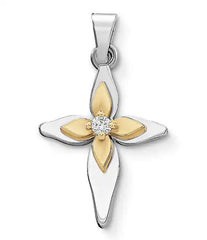 James Avery Light of Christ Cross With Diamond and 14K Gold Charm
