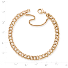 Light Double Curb Charm Bracelet