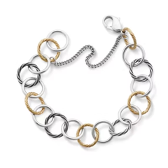 Gold and Silver Loops Charm Bracelet