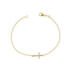 Petite Latin Cross Link Bracelet