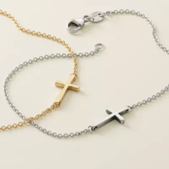 Petite Latin Cross Link Bracelet