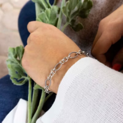 Oval Twist Charm Bracelet