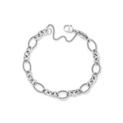 Oval Twist Charm Bracelet