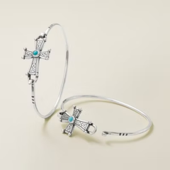 Mission Cross Hook-On Bracelet with Turquoise