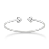 Two Hearts Flexible Cuff Bracelet