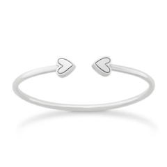 Two Hearts Flexible Cuff Bracelet