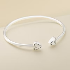Two Hearts Flexible Cuff Bracelet