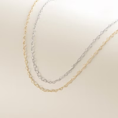Delicate Connected Hearts Chain