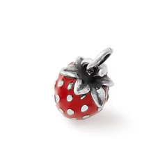Enamel Wild Strawberry Charm