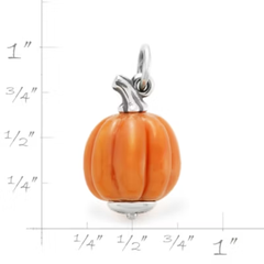 Harvest Pumpkin Art Glass Charm