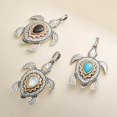 Sea Turtle Gemstone Pendant