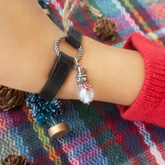 Enamel Snowman Art Glass Charm