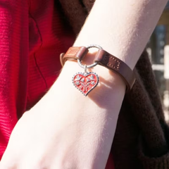 Enamel Hearts in Bloom Charm