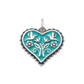 Enamel Hearts in Bloom Charm
