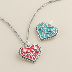 Enamel Hearts in Bloom Charm