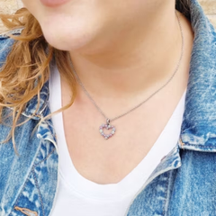 Enamel Floral Heart Wreath Pendant