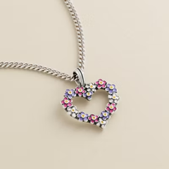 Enamel Floral Heart Wreath Pendant