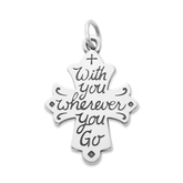 With You Wherever You Go Cross Charm