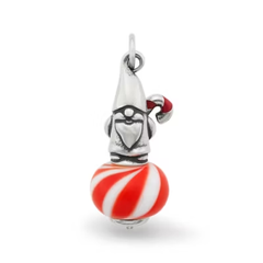 Enamel Christmas Gnome Art Glass Charm