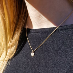 Delicate Pave Diamond Heart Pendant